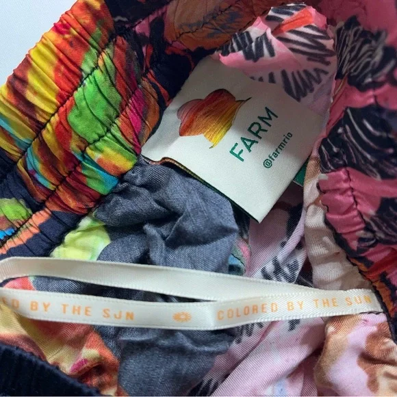 Farm Rio x Anthropologie Pants Womens Size XS Tropical Fruit Print Rayon Viscose - Picture 14 of 16